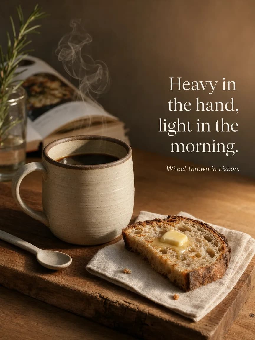 Ad: ads ceramic mug morning